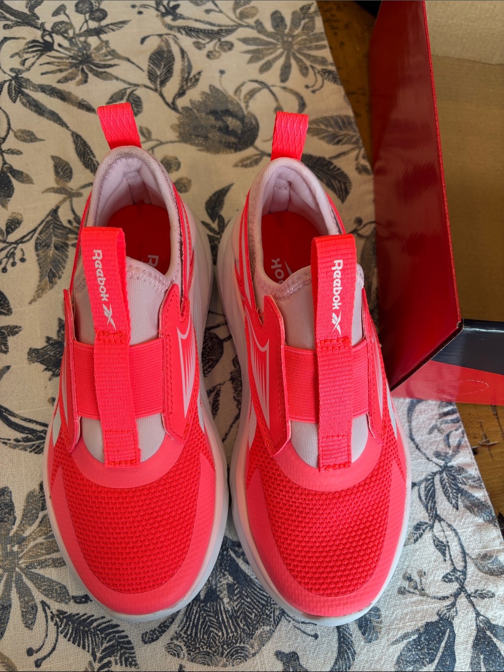 Reebok Kids Neon Pink Slip-On Sneakers